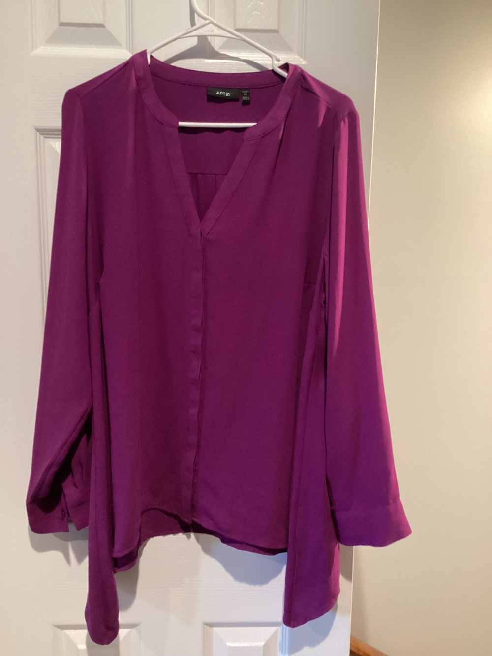 Apt. 9 Women's Split V-Neck Long-Sleeve Blouse in Berry Purple